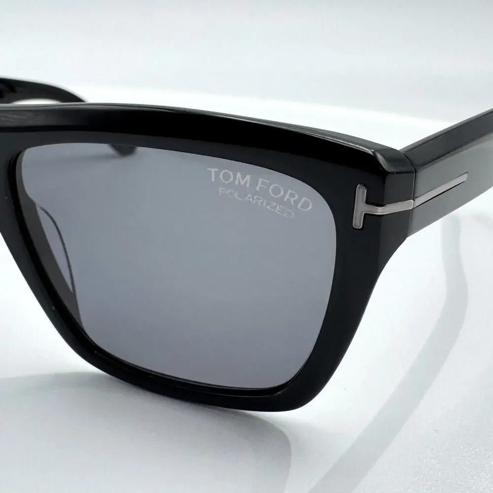 Tom Ford Sunglasses Alberto TF1077-N 01D Black Browline Polarized Gray Lens 55mm